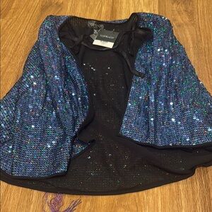 Topshop Blue Sequin Shrug top shirt coat blouse women’s limited edition NEW.